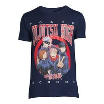 Men&#39;s Navy Blue Graphic Anime Tee Shirt Jujutsu Kaisen High Size 3XL XXXL 54-56 - £5.47 GBP