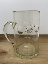 Vtg MCM Glass Water Pitcher Atomic Stars Air Bubbles Heavy Duty Mid Century - £22.14 GBP