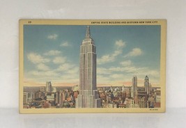 Empire State Building &amp; Midtown New York City Vintage Linen Postcard - £15.54 GBP