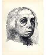 Original 1920 Lithograph KÄTHE KOLLWITZ &quot;Small Self-Portrait&quot; Ed. 600 - $698.40