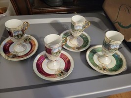 8pc set VINTAGE S&amp;J Chara Company St. Louis Cathedral New Orleans cup &amp; saucers - £23.95 GBP