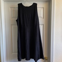 Size 18 LOFT Black Embroidered and Eyelet Sleeveless Dress - $37.40