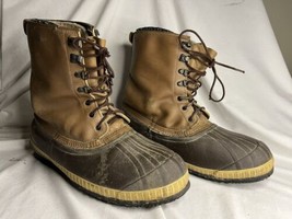 Sorel Superior Kaufman Men&#39;s Winter Boots sz 12 Brown Leather/rubber Insulated - $40.00