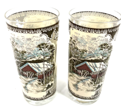 Lot Of 2 Vintage Johnson Brothers Friendly Village 15 oz Iced Tea Glass ... - $24.74