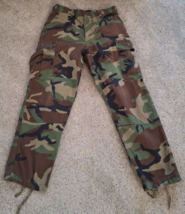 Vintage US Military Pants Mens M-Reg Woodland Camo Cargo Army 32x31 Butt... - £18.32 GBP