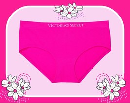 S Bright HOT Fuchsia Pink Seamless LOGO Victorias Secret Hipster Hiphugger Panty - £8.78 GBP