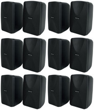 12 Rockville WET-40B 4&quot; 70V Commercial Indoor/Outdoor Wall Speakers Blac... - $754.99