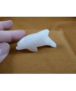 (Y-DOL-SW-552) Rose Quartz DOLPHIN gemstone STONE carving PORPOISE SWIM ... - $266.28 MXN