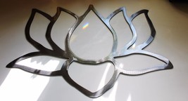 Garden Lotus Flower  Polished Steel Metal Wall Art  approx  24&quot; wide by 14&quot; tall - £44.24 GBP