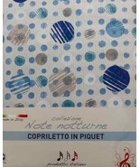 COPRILETTO PIQUET SINGOLO e MATRIMONIALE COTONE SAVOLTEX ART. NOTE NOTTURNE - $24.47 CAD+