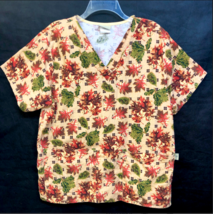 Tafford Flannel Cotton Scrub Shirt Medium Fall Autumn Leaves Harvest Nur... - $9.99