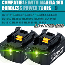 2X 6.0Ah Battery For Makita Bl1830B Bl1850B Bl1860B Lithium-Ion Lxt 18 Volt 18V - $49.99
