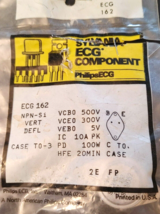 ECG162 Npn Si Vertical Deflection 300V New In Package - £5.18 GBP