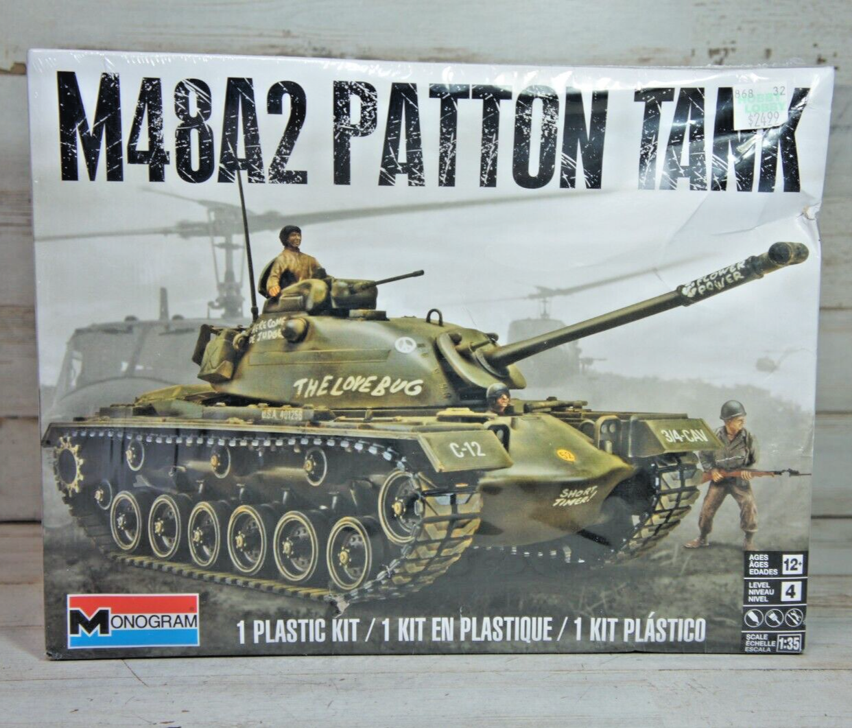 Monogram M48A2 Patton Tank Plastic Model Kit 1:35 Scale SEALED *Crushed Box* - $14.20