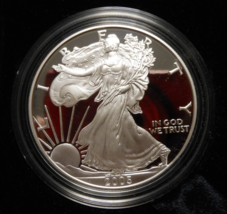 2005-W Proof Silver American Eagle 1 oz coin w/box &amp; COA - 1 OUNCE - $85.00