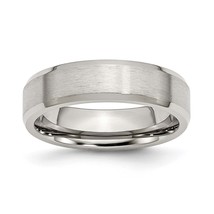 MJ Stainless Steel Brushed and Polished 6mm Flat Beveled Edge Band - $57.00