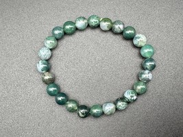 Handcrafted Natural Moss Agate Bracelet for Harmony and Growth - $13.17