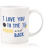 I Love You To The Moon &amp; Back Stars Design White 11 Ounce Ceramic Coffee... - £12.45 GBP