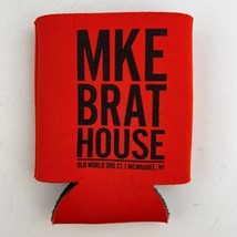 MKE Brat House Milwaukee WI Neoprene Can/Bottle Orange Koozie - £11.60 GBP