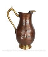 Copper Nickle Mughlai Hammered Design Antique Dark Tone Jug with Brass H... - €80,07 EUR