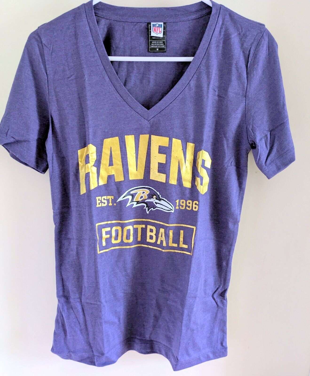 Primary image for Women's Baltimore Ravens Purple T-Shirt Any Name #00 Size M