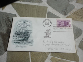 1958 Atlantic Cable First Day Issue Envelope Stamp Cyrus W. Field Telegraph - $2.50