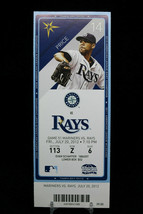 Seattle Mariners vs Tampa Rays Game 51 MLB Ticket w Stub 07/20/2012 Price - £9.16 GBP