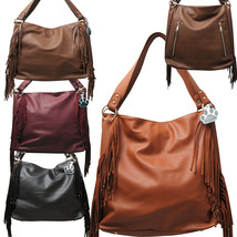 Hobo Handbag Purse Women Carry Conceal Fringed Shoulder Bag Western Style Tote - £39.95 GBP
