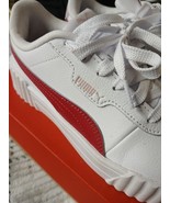 Big Kid Size 6.5 Girls PUMA Carina 3.0 Shoes White Pink Rose Mauve - $28.97