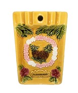 Vintage Ceramic Ashtray Pineapples Aloha Flowers Bahamas Souvenir Yellow... - $39.26 CAD