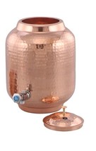 copper water dispenser pot hammered 8.5 quarts container - $132.59