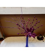 Picks Fake Flowers Mix Lot Table Decor Glitter Leaves &amp; Flowers 4 each N... - $16.45 CAD