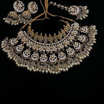 VeroniQ Trends-Indian Bridal Necklace in Handmade Kundan In Pearls Beads-South I - £395.68 GBP