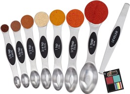 Grip 8 Piece 100% BPA Free Magnetic Nesting Stainless Steel Measuring Spoon Set - £20.77 GBP