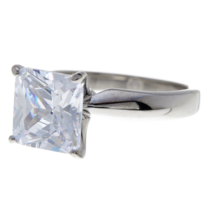 2Ct Princess Simulated Diamond 14K White Gold Plated Solitaire Engagement Ring - £59.09 GBP