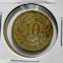 1916 Austria 10 Heller Coin #B011 - $8.90