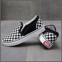   Checkered Black and White Casual Slip On Flat Canvas Sneaker Loafers image 1