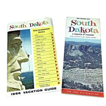 2 South Dakota 1966 Vacation Travel Visitor Guide Brochure Highway Map V... - £7.82 GBP