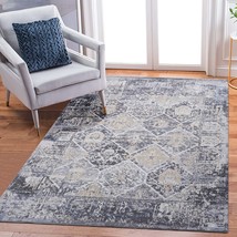 Grey/Blue Area Rug: 6x9 Stain-Resistant Rug - $110.99