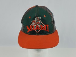 Vintage Miami Hurricanes snap back hat by The Game 1990's tri-color panels - $23.75