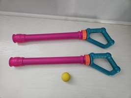VTG 1989 Nerf Tonka Blast-A-Ball Blasters Gun Shooters Launchers Set of 2 - $1,266.64 MXN