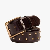 The Jupiter Burgundy Patent Leather Spike Leather Belt image 7