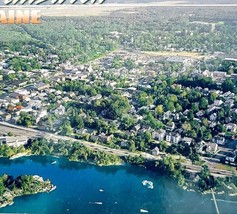 2000s Brunswick Maine Postcard Coastal Nautical Aerial Adroscoggin River... - €7,89 EUR