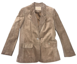 Eitenne Aigner Tan Suede Leather Blazer Jacket Coat Womens Size 8 - $49.98