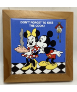 Disney Mickey Minnie Mouse Gourmet 5.5” Ceramic Hangable Wood Framed Tri... - $25.07 CAD