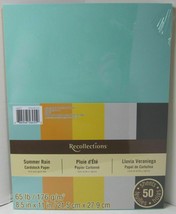 Recollections Cardstock Paper 8 1/2&quot; x 11&quot; 50 Sheets 65 lb 5 color SUMMER RAIN - £12.35 GBP