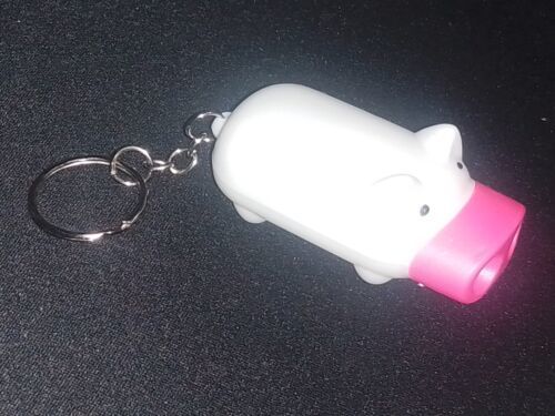 Cute Piggy Pig Keyring Keychain Dual Bright LED Flashlight Heart Shape B... - $4.34
