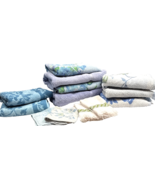 Vintage Towels MCM Blue Sculpted Floral Fringe Flowers Bath Towel Granny... - €72,75 EUR