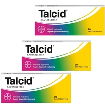 3 PACK Talcid x20 Chewable Tablets  - £25.91 GBP