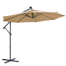 10 FT Solar LED Patio Outdoor Umbrella Hanging Cantilever Umbrella Offset Umbrel - £160.82 GBP